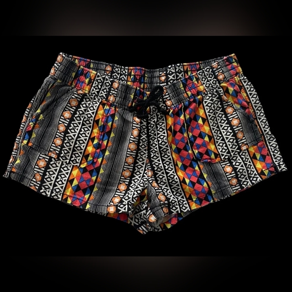 Arizona Jean Co Colorful Shorts With Pockets & Elastic Waist Multicolor Size L